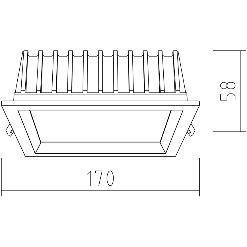 APLED - Lámpara empotrable LED SQUARE WOODLINE LED/12W/230V 3000K 17x17 cm roble madera maciza