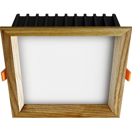 APLED - Lámpara empotrable LED SQUARE WOODLINE LED/12W/230V 4000K 17x17 cm ceniza madera maciza