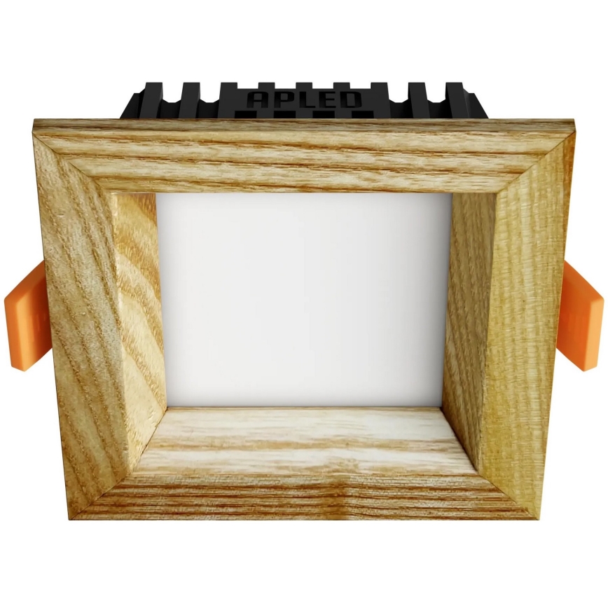 APLED - Lámpara empotrable LED SQUARE WOODLINE LED/3W/230V 3000K 9x9 cm ceniza madera maciza