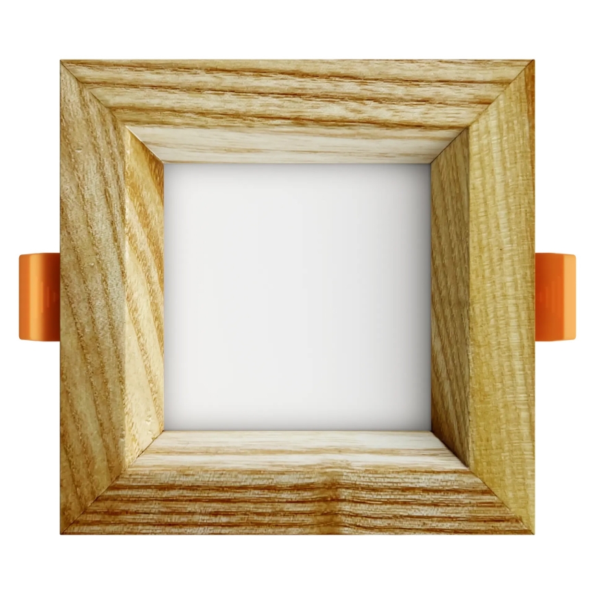 APLED - Lámpara empotrable LED SQUARE WOODLINE LED/3W/230V 3000K 9x9 cm ceniza madera maciza