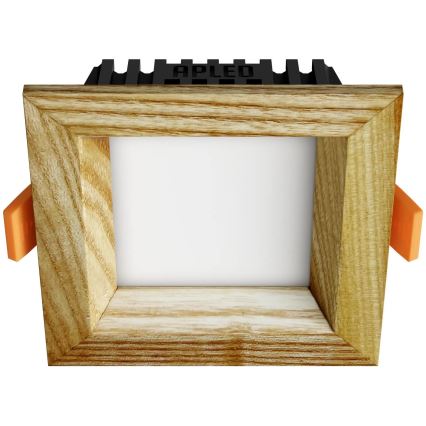 APLED - Lámpara empotrable LED SQUARE WOODLINE LED/3W/230V 4000K 9x9 cm ceniza madera maciza