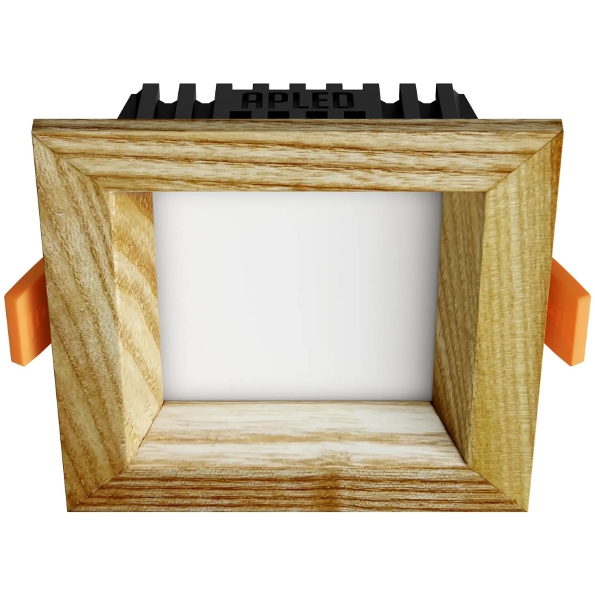 APLED - Lámpara empotrable LED SQUARE WOODLINE LED/3W/230V 4000K 9x9 cm ceniza madera maciza