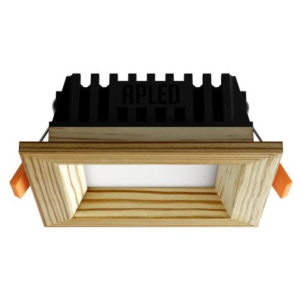 APLED - Lámpara empotrable LED SQUARE WOODLINE LED/3W/230V 4000K 9x9 cm pino madera maciza
