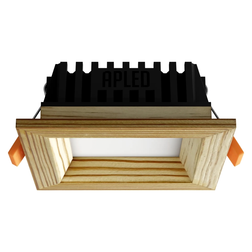 APLED - Lámpara empotrable LED SQUARE WOODLINE LED/3W/230V 4000K 9x9 cm pino madera maciza