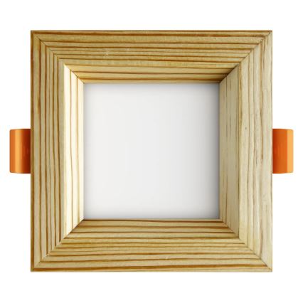 APLED - Lámpara empotrable LED SQUARE WOODLINE LED/3W/230V 4000K 9x9 cm pino madera maciza