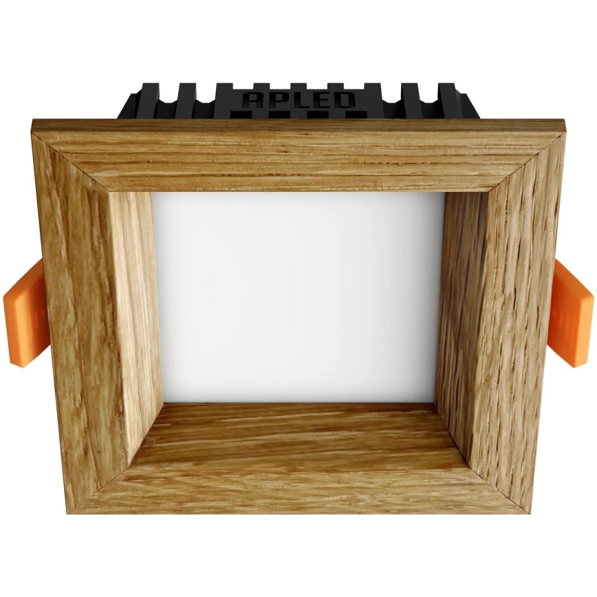 APLED - Lámpara empotrable LED SQUARE WOODLINE LED/3W/230V 4000K 9x9 cm roble madera maciza