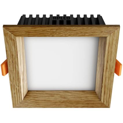 APLED - Lámpara empotrable LED SQUARE WOODLINE LED/6W/230V 3000K 12x12 cm roble madera maciza