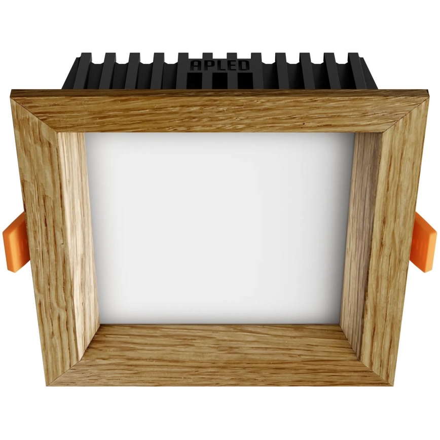 APLED - Lámpara empotrable LED SQUARE WOODLINE LED/6W/230V 3000K 12x12 cm roble madera maciza