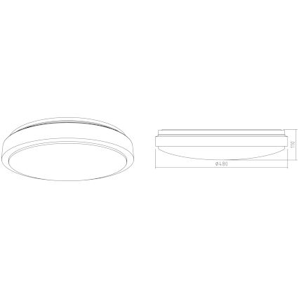 APLED - Plafón LED LENS PP TRICOLOR LED/36W/230V IP41 2700 - 6500K 2520lm
