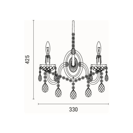 Aplique 2xE14/15W/230V