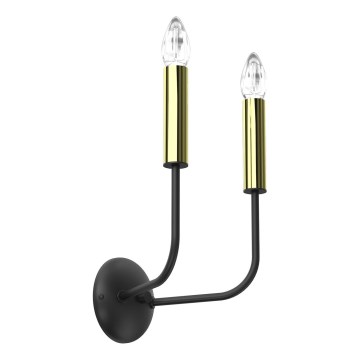 Aplique AKASYA 2xE14/15W/230V negro/dorado