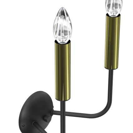 Aplique AKASYA 2xE14/15W/230V negro/dorado