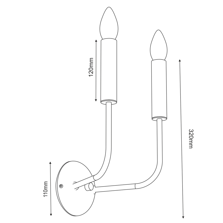 Aplique AKASYA 2xE14/15W/230V negro/dorado