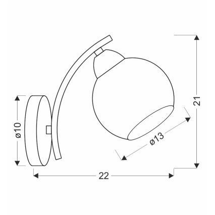 Aplique AMOS 1xE27/40W/230V cromo brillante