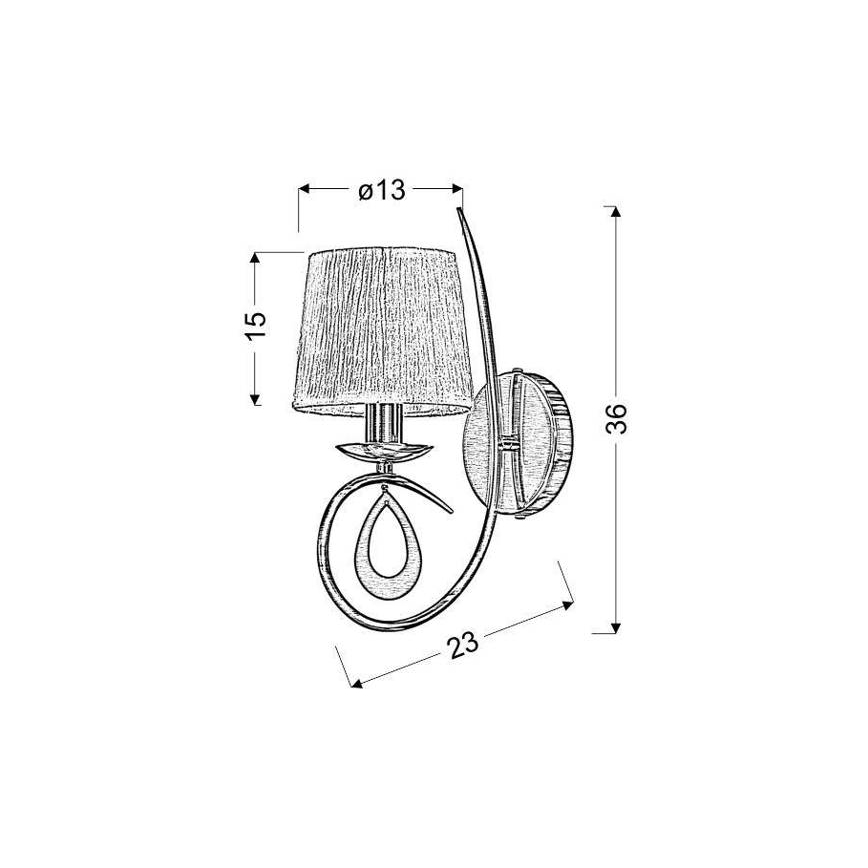 Aplique ARNIKA 1xE14/40W/230V cromo brillante/blanco