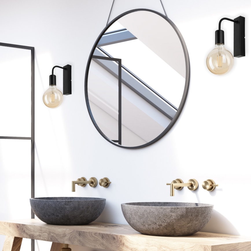 Aplique ASTRID 1xE27/60W/230V mate negro