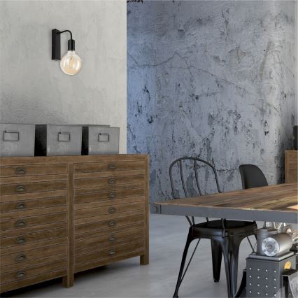 Aplique ASTRID 1xE27/60W/230V mate negro