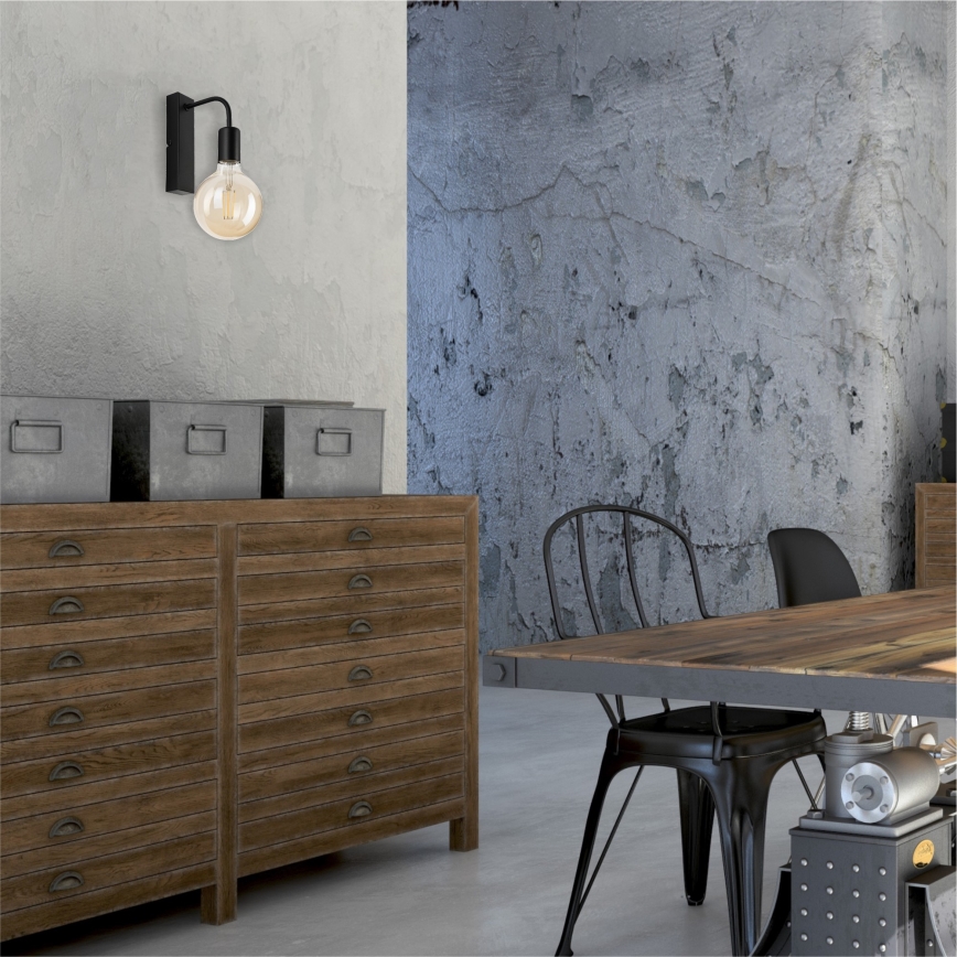 Aplique ASTRID 1xE27/60W/230V mate negro