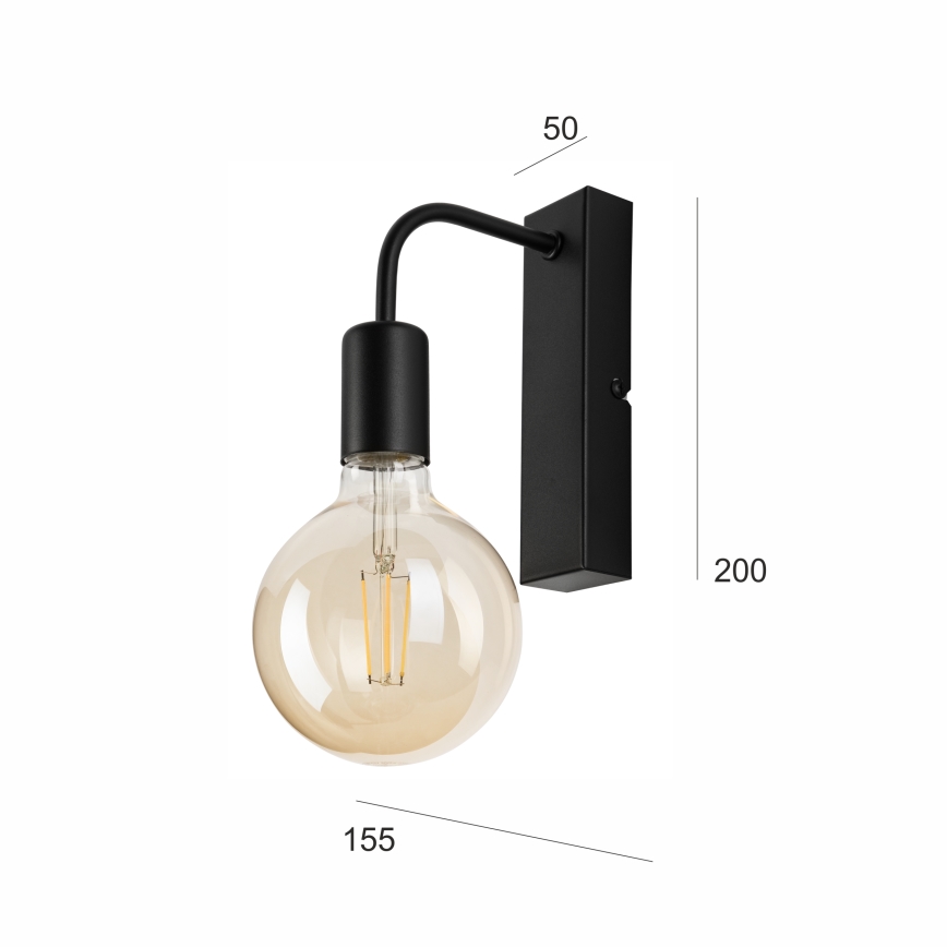 Aplique ASTRID 1xE27/60W/230V mate negro