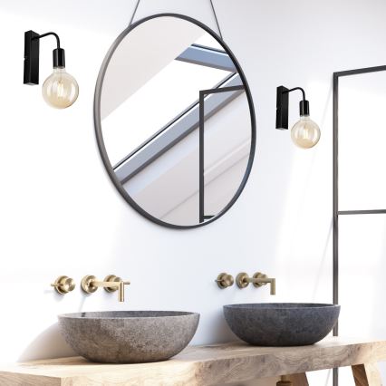 Aplique ASTRID 1xE27/60W/230V negro brillante