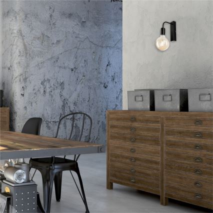 Aplique ASTRID 1xE27/60W/230V negro brillante