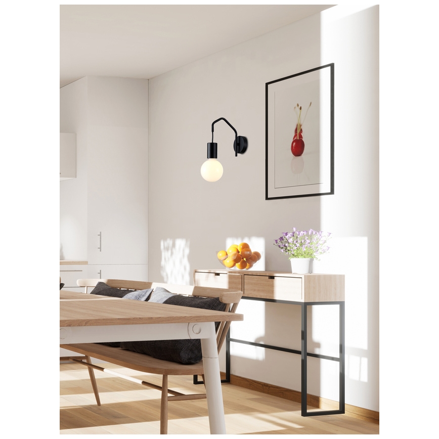 Aplique BASSO 1xE27/40W/230V negro