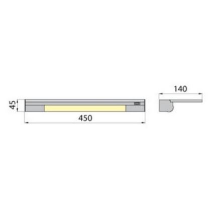 Aplique con estante APERA T5 G5/8W/230V 45 cm