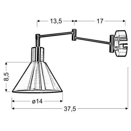 Aplique COPENHAGEN 1xE14/40W/230V