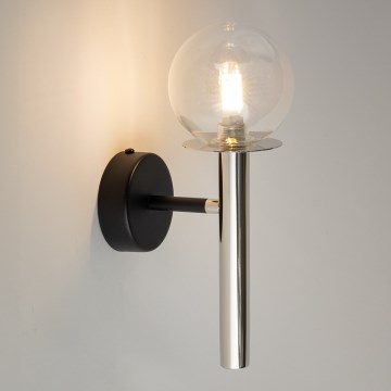 Aplique DAISY 1xG9/12W/230V cromo brillante/negro/transparente