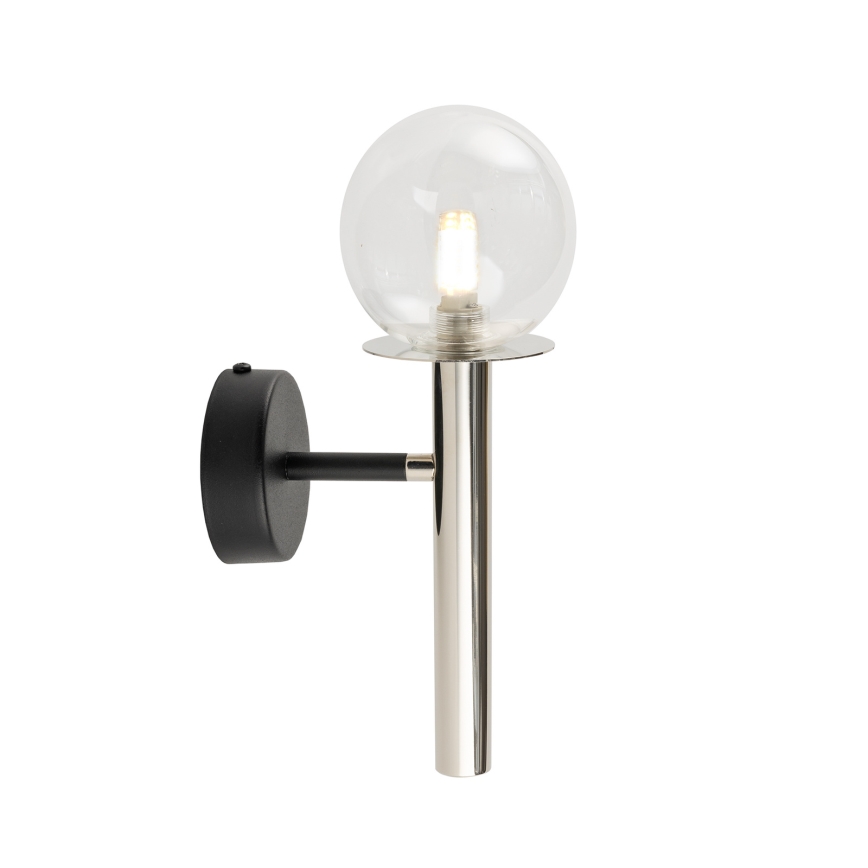 Aplique DAISY 1xG9/12W/230V cromo brillante/negro/transparente