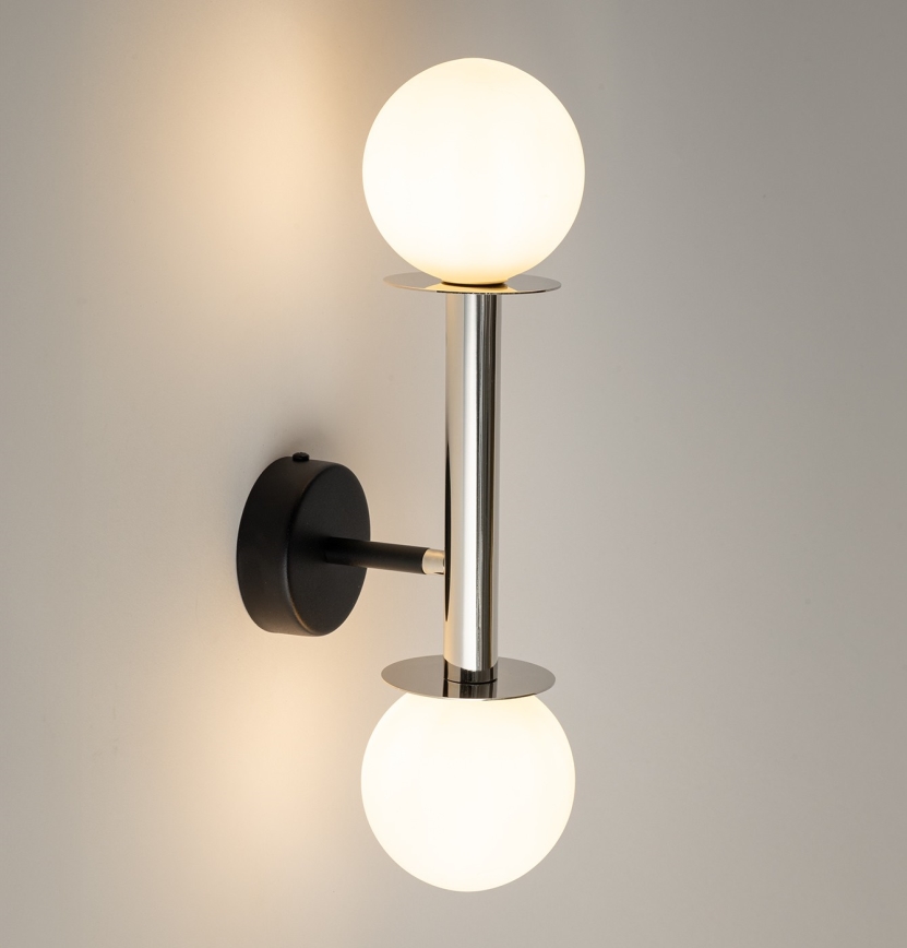 Aplique DAISY 2xG9/12W/230V cromo brillante/negro/blanco