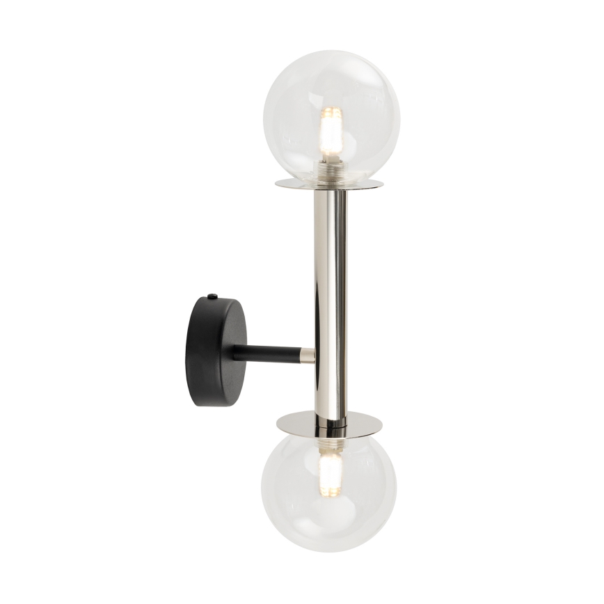 Aplique DAISY 2xG9/12W/230V cromo brillante/negro/transparente