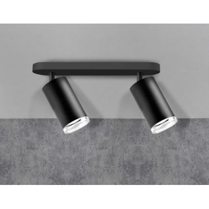 Aplique de baño LED RGBW regulable TURYN 2xGU10/6,5W/230V 2700-6500K Wi-Fi IP44 negro