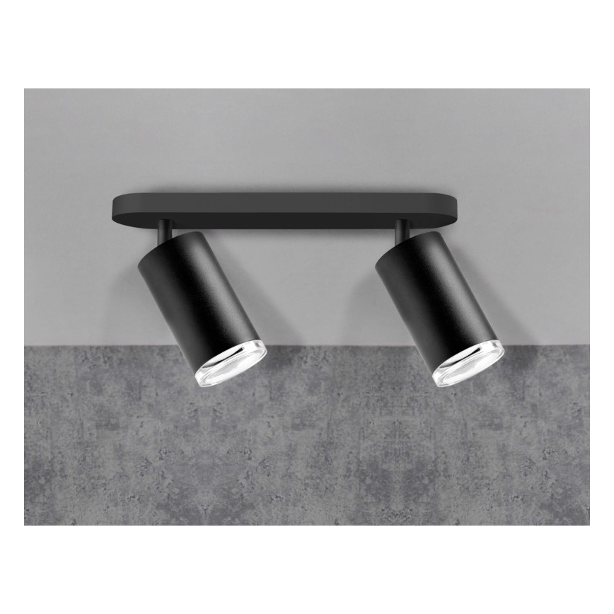 Aplique de baño LED RGBW regulable TURYN 2xGU10/6,5W/230V 2700-6500K Wi-Fi IP44 negro