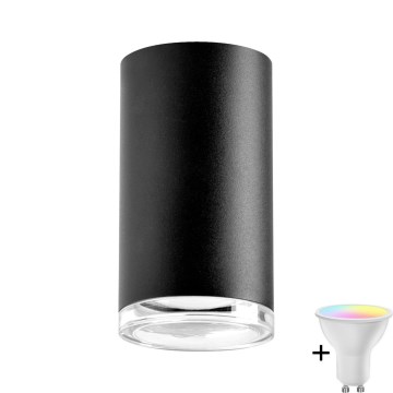 Aplique de baño regulable LED RGBW TURYN 1xGU10/6,5W/230V 2700-6500K Wi-Fi IP44 negro