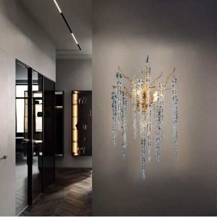 Aplique de cristal 3xG9/40W/230V dorado