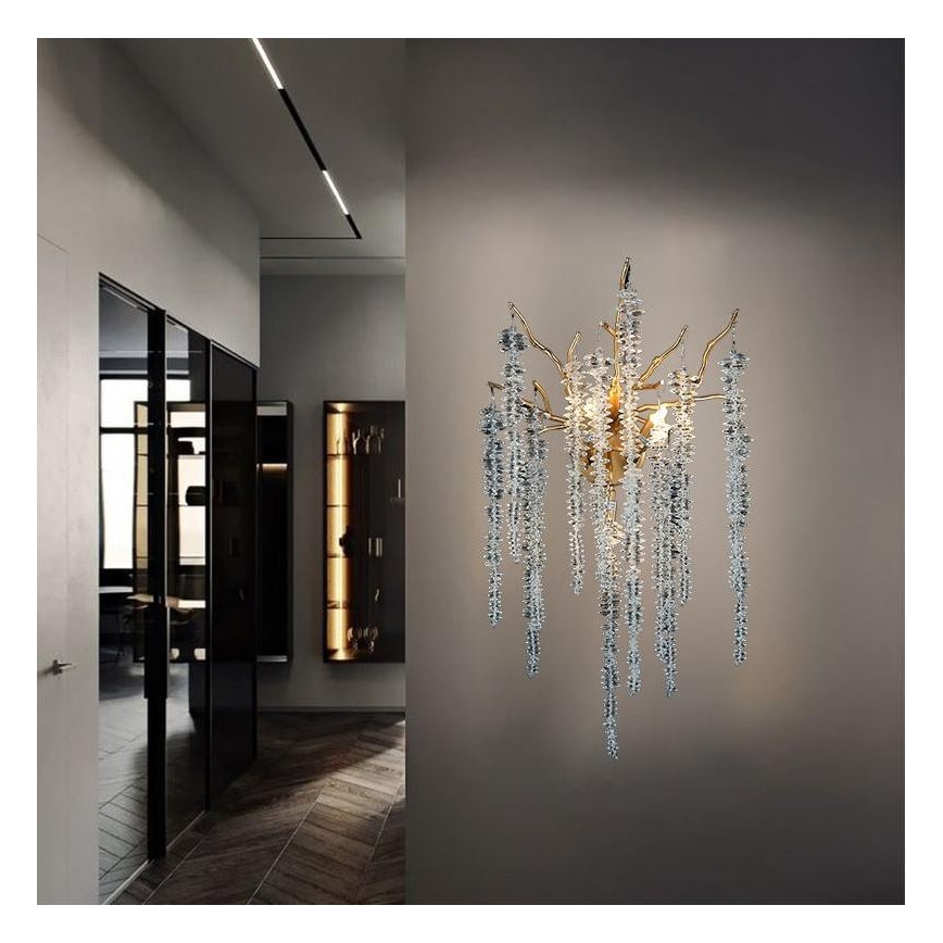 Aplique de cristal 3xG9/40W/230V dorado