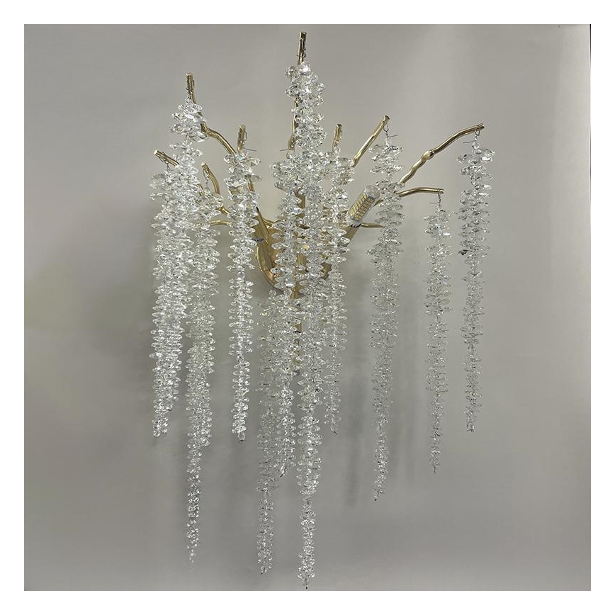 Aplique de cristal 3xG9/40W/230V dorado