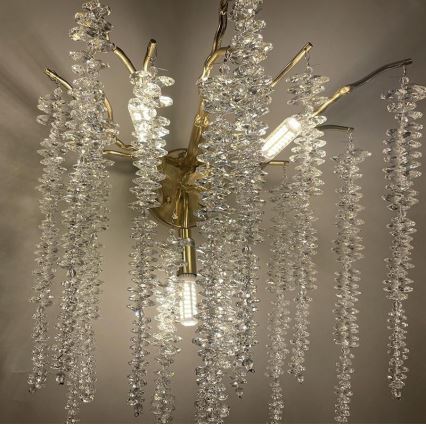 Aplique de cristal 3xG9/40W/230V dorado