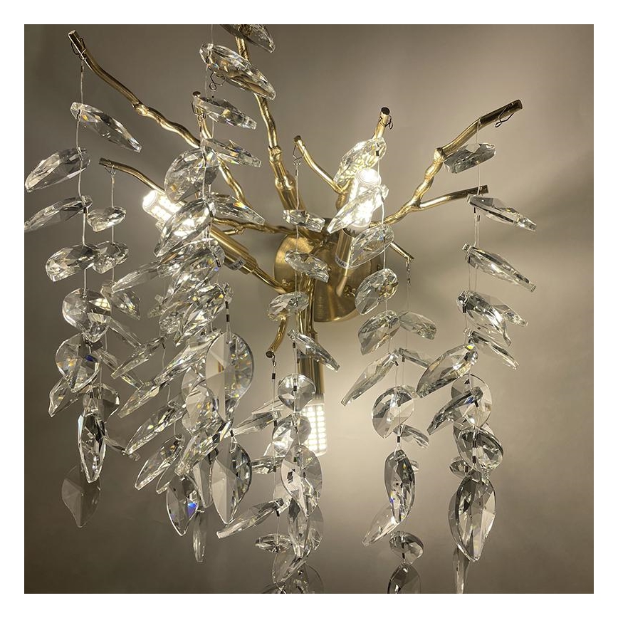 Aplique de cristal 3xG9/40W/230V dorado