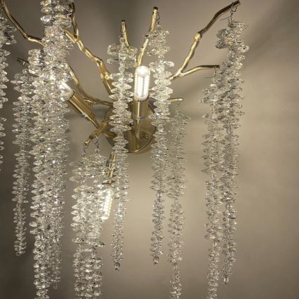 Aplique de cristal 3xG9/40W/230V Oro rosa