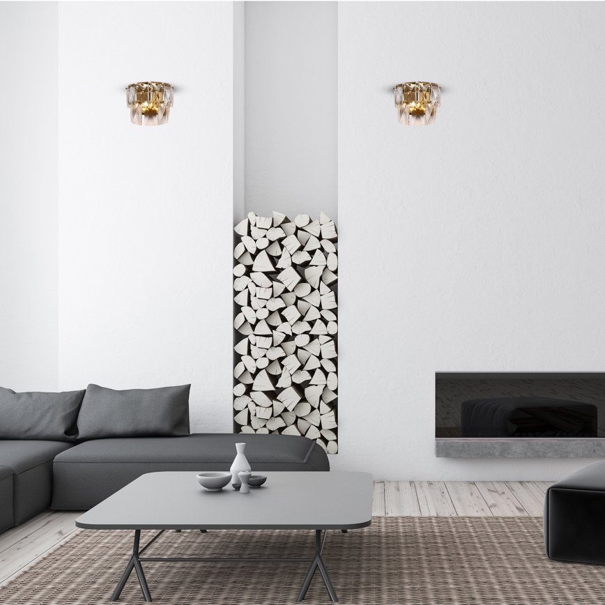 Aplique de cristal CHELSEA 2xE14/40W/230V dorado