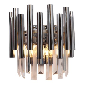 Aplique de cristal MADISON 2xE14/40W/230V cromo brillante