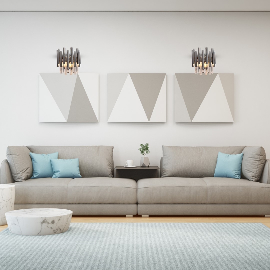 Aplique de cristal MADISON 2xE14/40W/230V cromo brillante