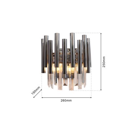 Aplique de cristal MADISON 2xE14/40W/230V cromo brillante