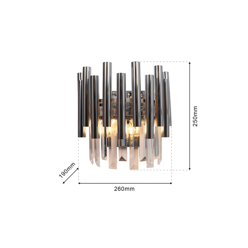 Aplique de cristal MADISON 2xE14/40W/230V cromo brillante