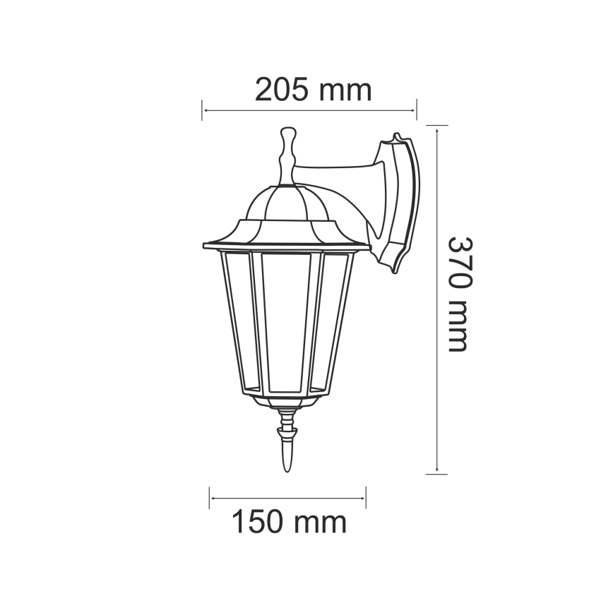 Aplique de exterior 1xE27/20W/230V IP43 pátina