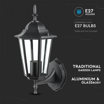 Aplique de exterior 1xE27/40W/230V IP44 negro