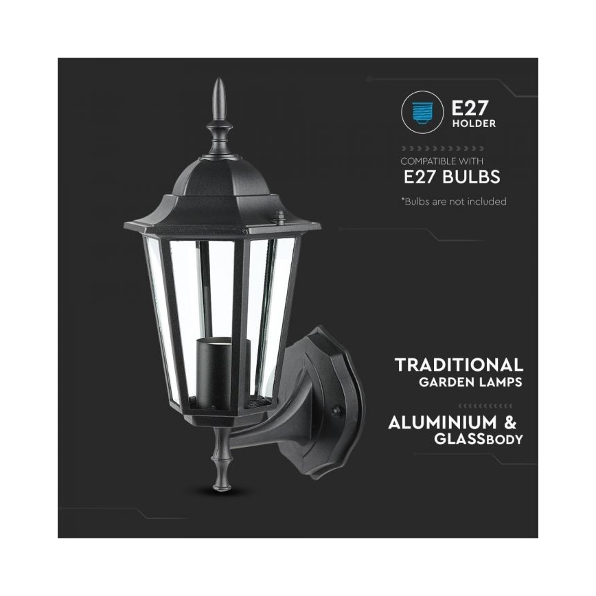 Aplique de exterior 1xE27/40W/230V IP44 negro