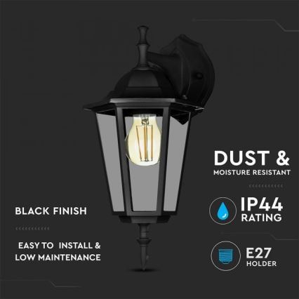 Aplique de exterior 1xE27/40W/230V IP44 negro